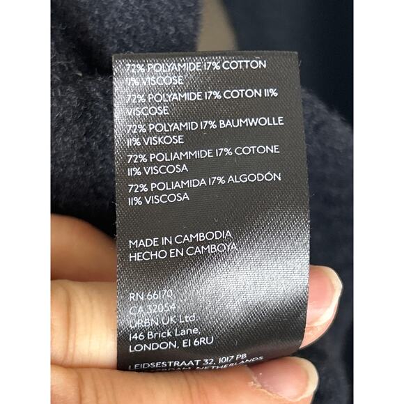 Free People Women’s S Black Long Sleeve Pullover Viscose Knit Sweater - Picture 4 of 6